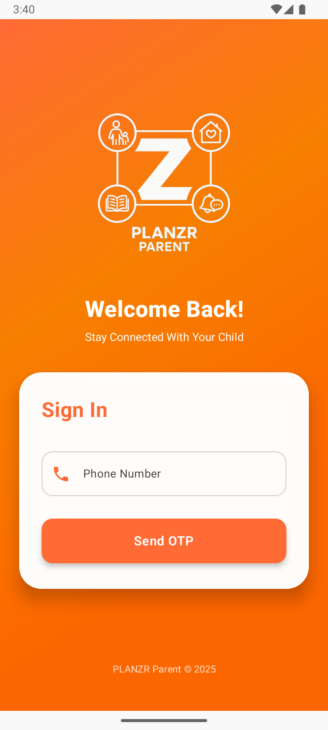 PLANZR Parent Android app screenshot