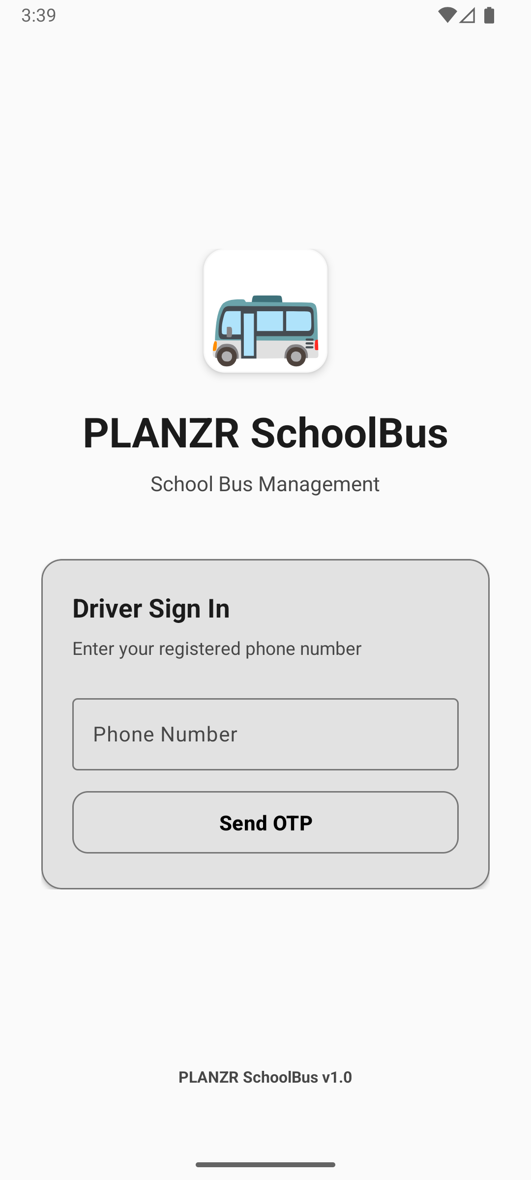 PLANZR SchoolBus Android app screenshot