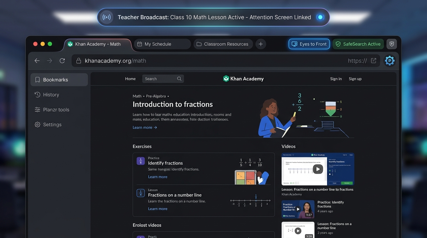 Planzr Browser Classroom UI